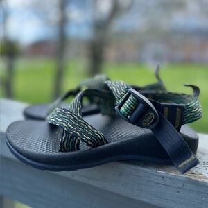 CHACO Kid Z/Strap Blue Green Yellow Size 2 EU 33 Adjustable Supportive Durable